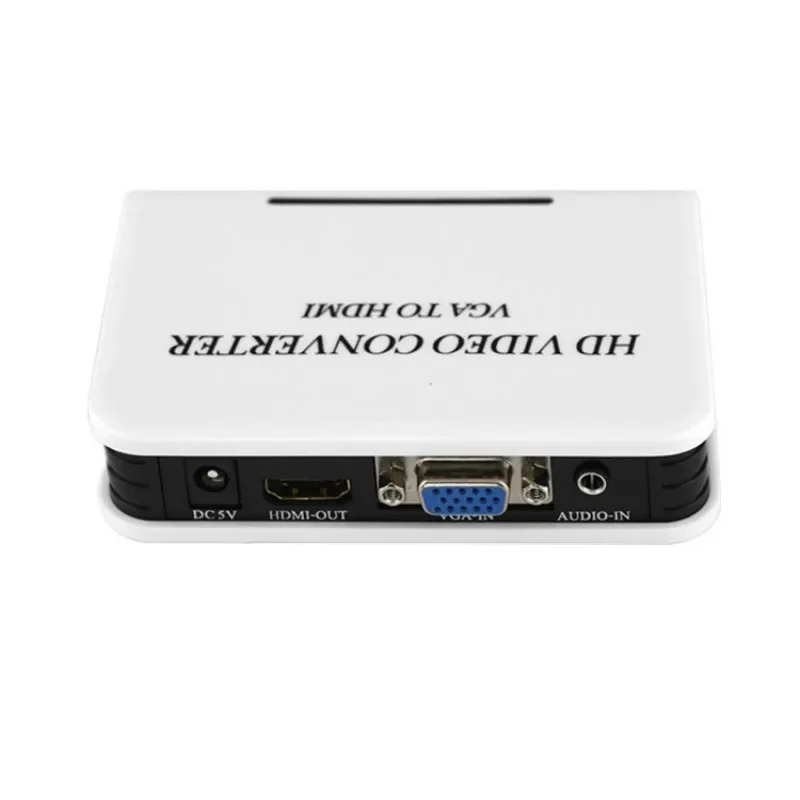 Convertidor de vídeo HD VGA a HDMI, Compatible con Cable de Audio y vídeo, 1080P, Full HD, HDTV, caja adaptadora para PC, ordenador portátil