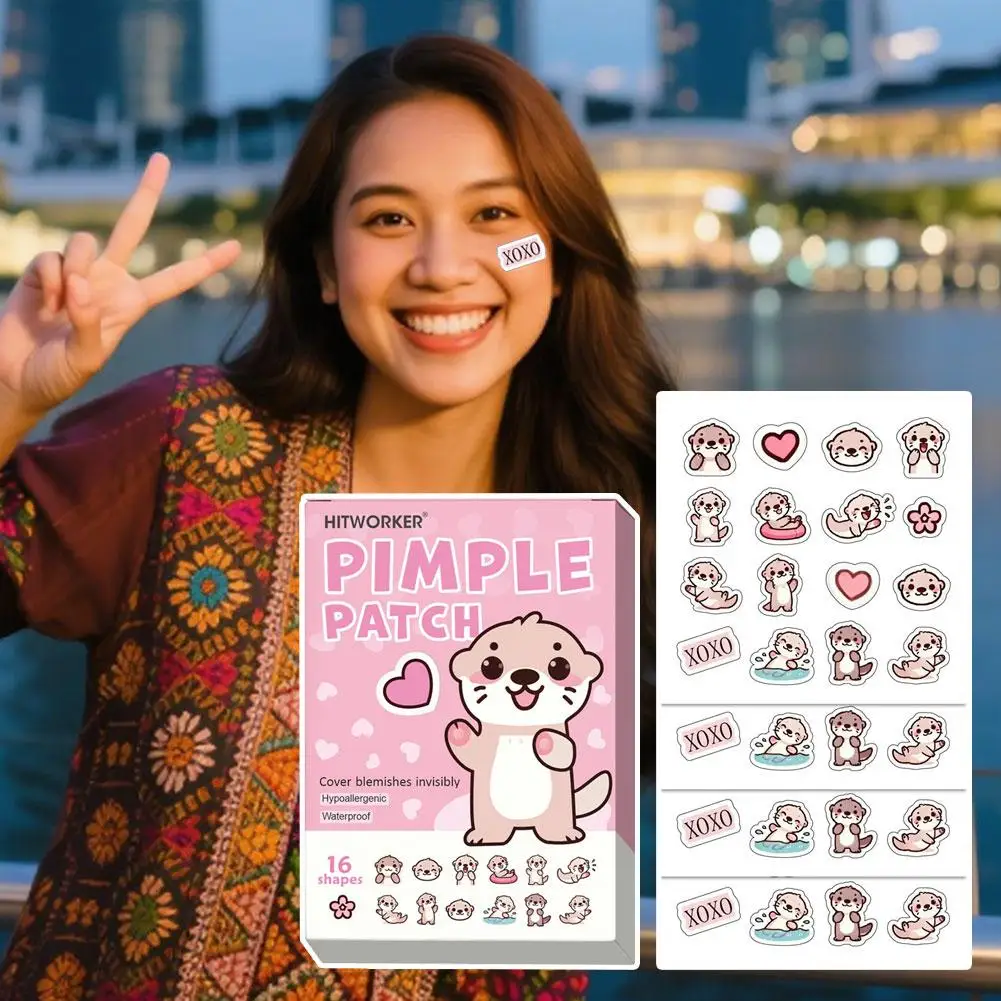 Patch idrocolloidale per l'acne Animali dei cartoni animati Lontra Rimozione dell'acne Correttore Patch per il viso Toppe invisibili per la cura dell'acne Strumento per il trucco di bellezza