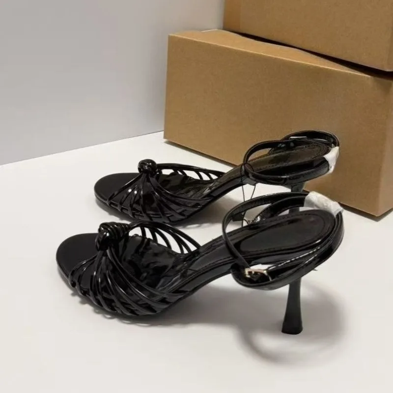 Summer High Heels Women Roman Sandals Open Toe Vintage Twisted Knot Ankle Strap Party Wedding Evening Date Ladies Dress Shoes image 6