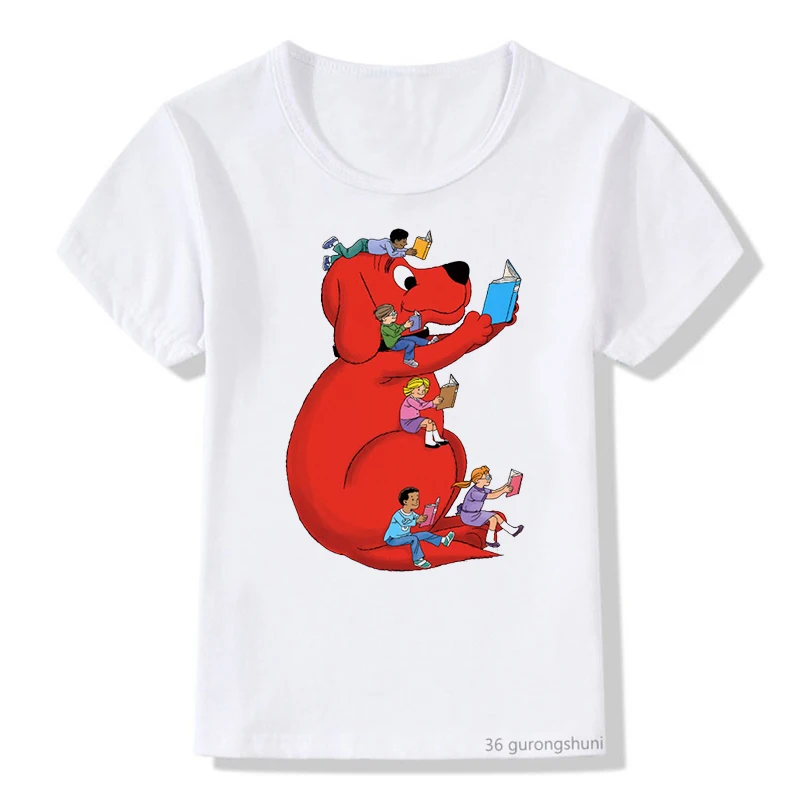 T-Shirt For Boys Funny Clifford Dog Red Dog Cartoon Kids T Shirts Summer girls t shirt Boys Clothes Toddler Tshirt Children Tees