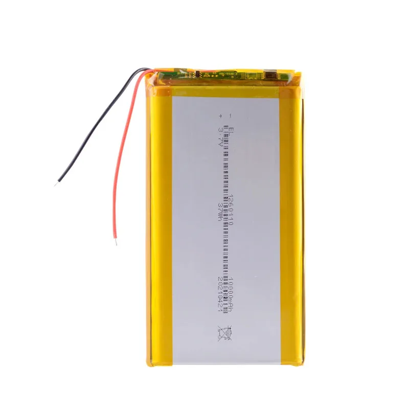 1260110 3.7V 10000mAh Rechargeable Lithium Polymer Battery Li-Po for Toy Power Bank GPS Laptop Camping Lights Diy Real Capacity