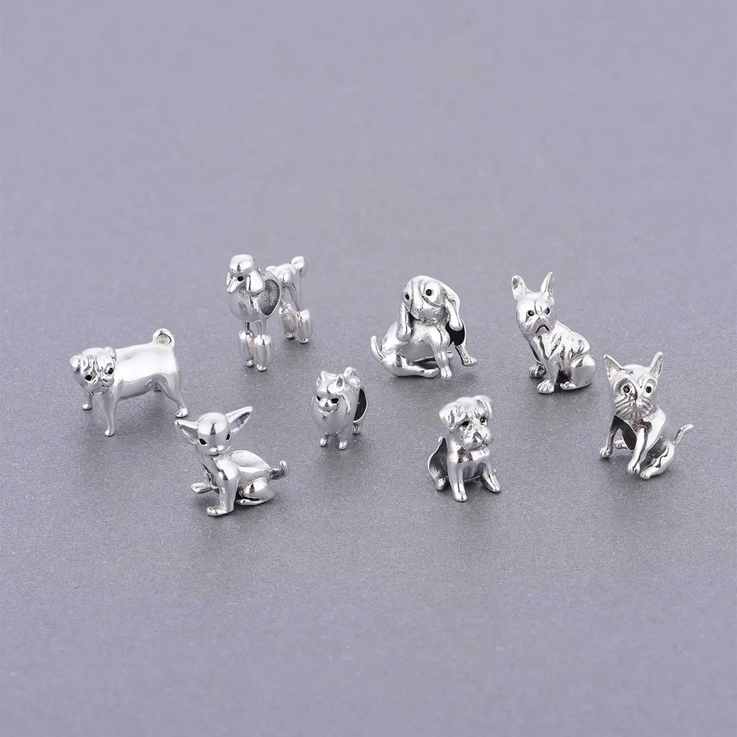 Fit Original Pan Charm Bracelet 100% 925 Sterling Silver Chihuahua Pomeranian Dog Poddle Pug Schnauzer Bead For Making Berloque