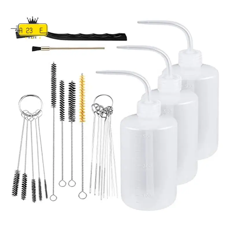 

A23E-24 Pcs Paint Guncleaning Kit Spray Paint 500Ml Plastic Squeeze Wash Bottle Tube Bottle Brushes Paint Gun Cleaning Kit