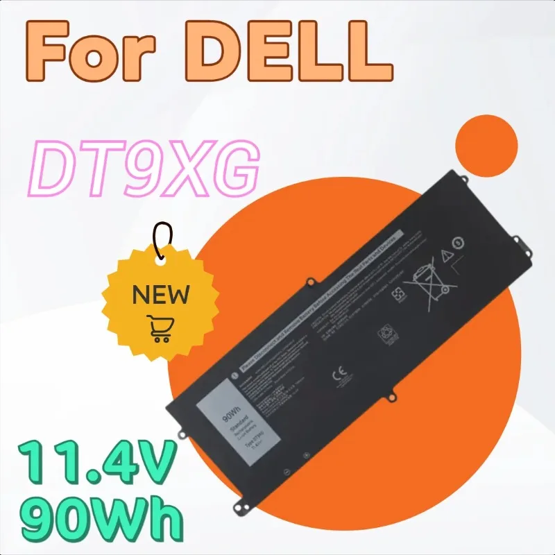 

New DT9XG 0KJYFY 07PWXV Laptop Battery 11.4V 90Wh for DELL Alienware Area-51m R1 R2 ALWA51M-1766PB D1746B D1766B D1748DW D1741DB
