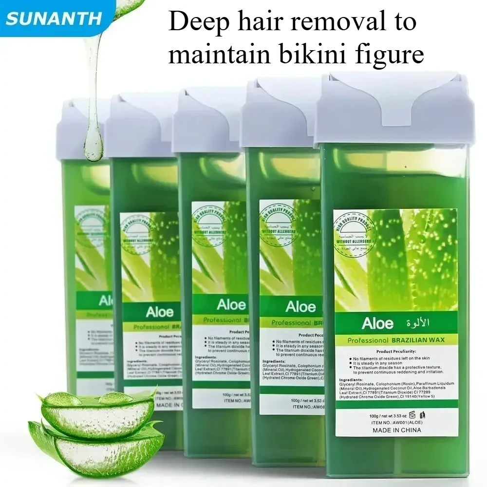 

Воск в ролике с розой и алоэ, сменный картридж для безболезненного удаления волос, воск для депиляции, воск для депилятора, для удаления волос на теле и в зоне бикини