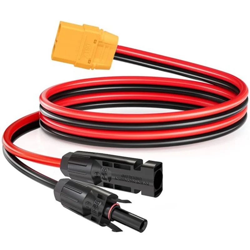 B86B-موصل اللوحة الشمسية 10AWG 2M إلى XT90 شاحن أنثي كابل شحن لمحطة الطاقة المحمولة بطارية ليثيوم بدون طيار