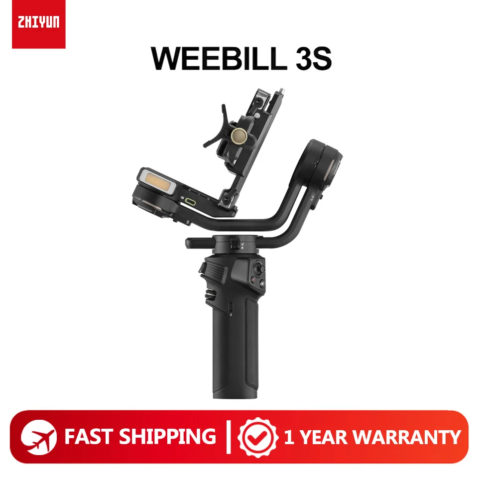 ZHIYUN WEEBILL 3S 3-Axis Camera Gimbal Stabilizer for DSLR Mirrorless Camera with Built-in Fill Light 0.96