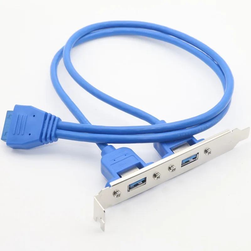 For PC Dual USB 3.0 Front Panel Header Adapter 20-Pin To USB 3.0 Motherboard Bracket Cable