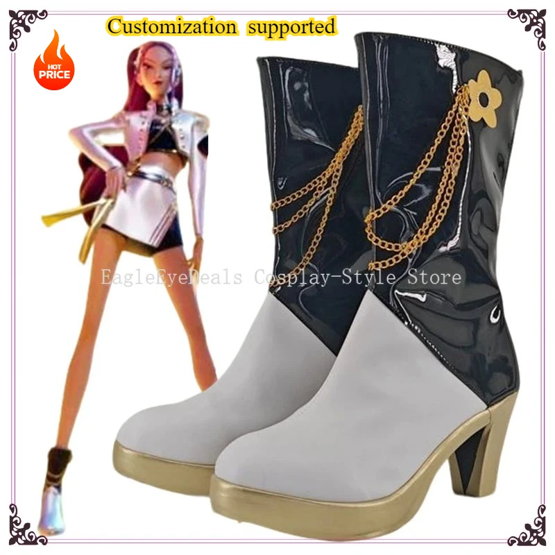 

Customize KPop Demon Hunters Mira Cosplay Costume Shoes Handmade Faux Leather Boots Carnival Party Halloween Boots Prop Shoes