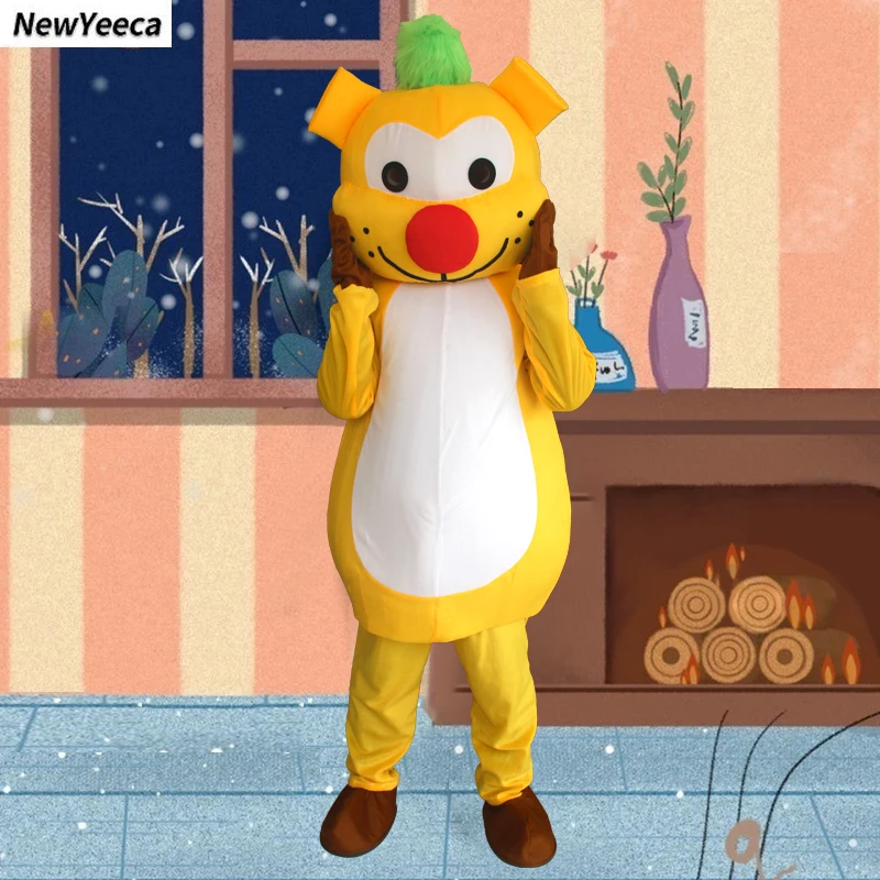 Disfraz de Mascota de Cosplay de muñeca amarilla Linda para adultos, ropa de fiesta divertida, trajes de Halloween