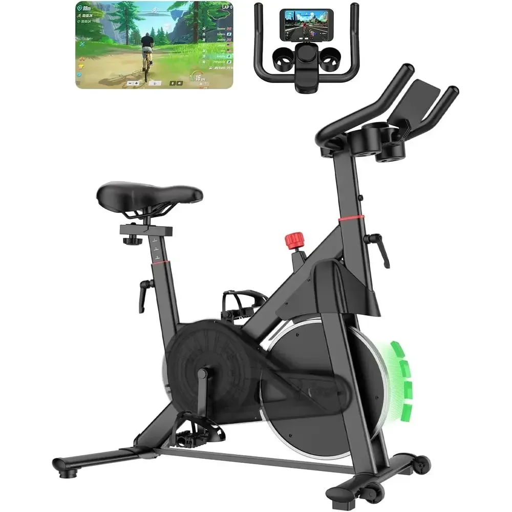 Quiet 32-Level Magnetic Resistance Exercise Bike for Home Gym with 300 lbs Capacity, LCD Monitor, and Cup Holder
