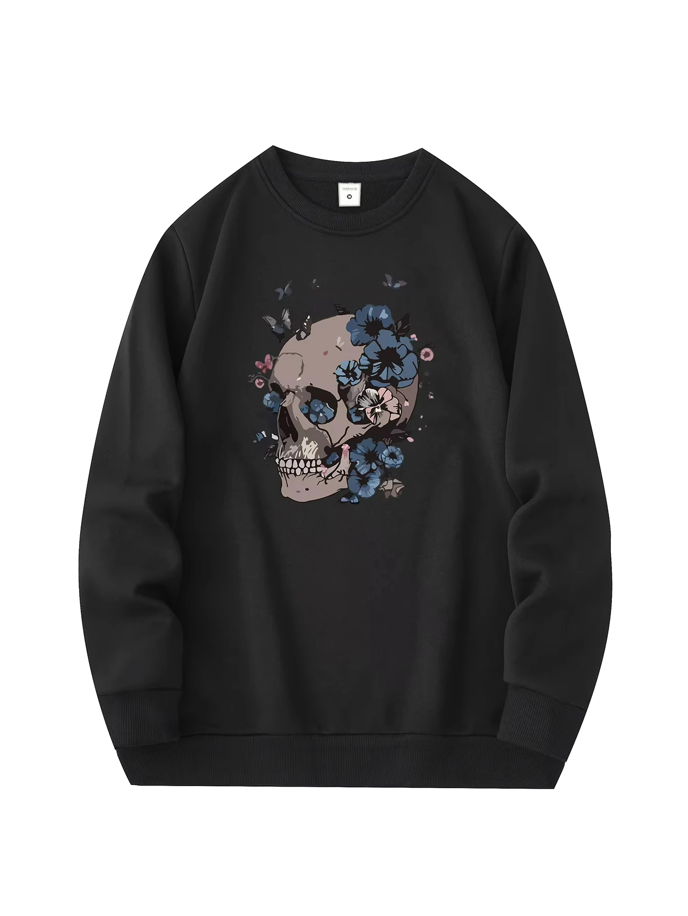 

Новый модный мужской свитер с круглым вырезом, повседневная и повседневная удобная толстовка с круглым вырезом, принт черепа, мужская куртка