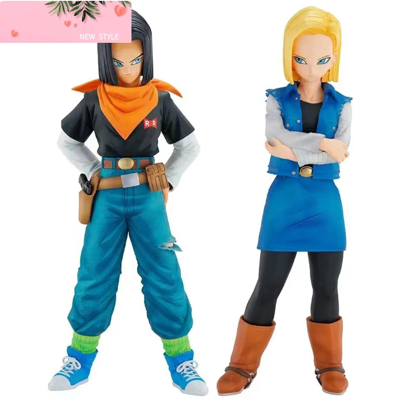

24CM Anime Dragon Ball Z Android 17 18 Figure Android 18 PVC Action Figures Collection Model Toys for Children Christmas Gifts