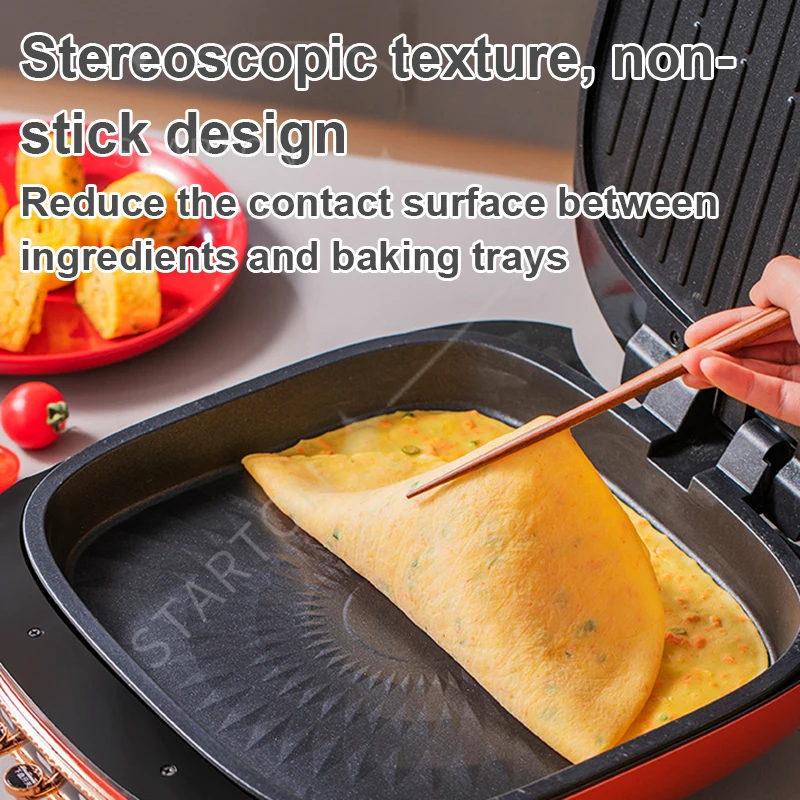 Crepe Maker Double Side Heating Skillet Pancake Pot Pizza Steak Frying Pan Machine Barbecue Grill Pie BBQ Griddle