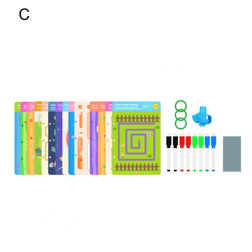 Fine Motor Skills Development Book Pen Control Training Book Reusable Handwriting Training Books for Kids Pen Control Workbooks