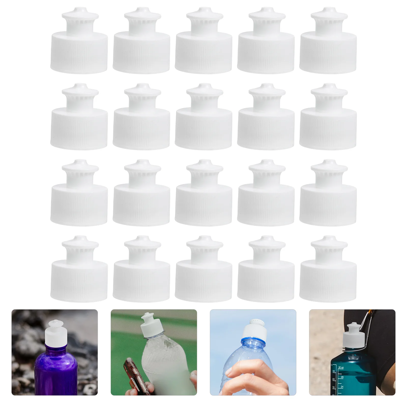 

20 Pcs Trip Drink Sports Water Bottle Cap Lids Portable Sealing Caps Kettle Household Accessory White Travel