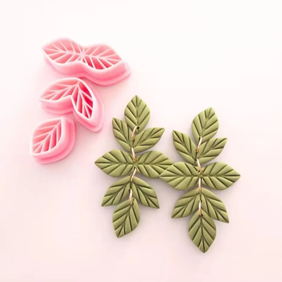 

Набор резаков для полимерной глины EMBOSSED VINE LEAVES | Фрезы для глины с подвесками в форме листа | Бохо осень осень листья серьги керамика глина инструменты