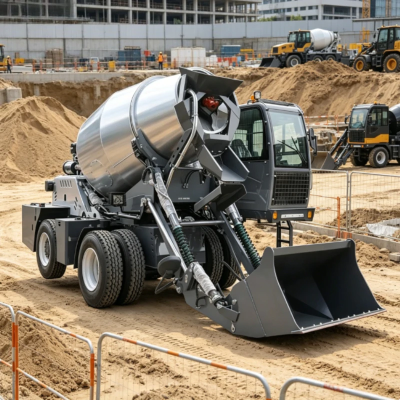 Customized Automatic Self Loading Concrete Mixer Truck 2.6 3.5 4 5.5m³ 270 Degree Unloading Diesel Truck for Construction Site