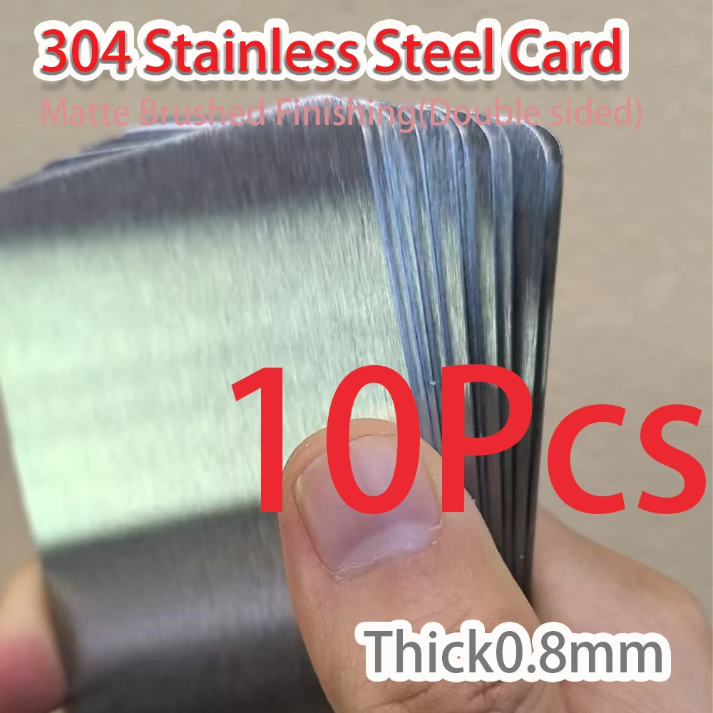0,8mm 304 Edelstahl Dicke Metall-Visitenkarten-Rohlinge für Kunden-Lasergravur DIY Geschenkkarten Matt Gebürstete Oberfläche