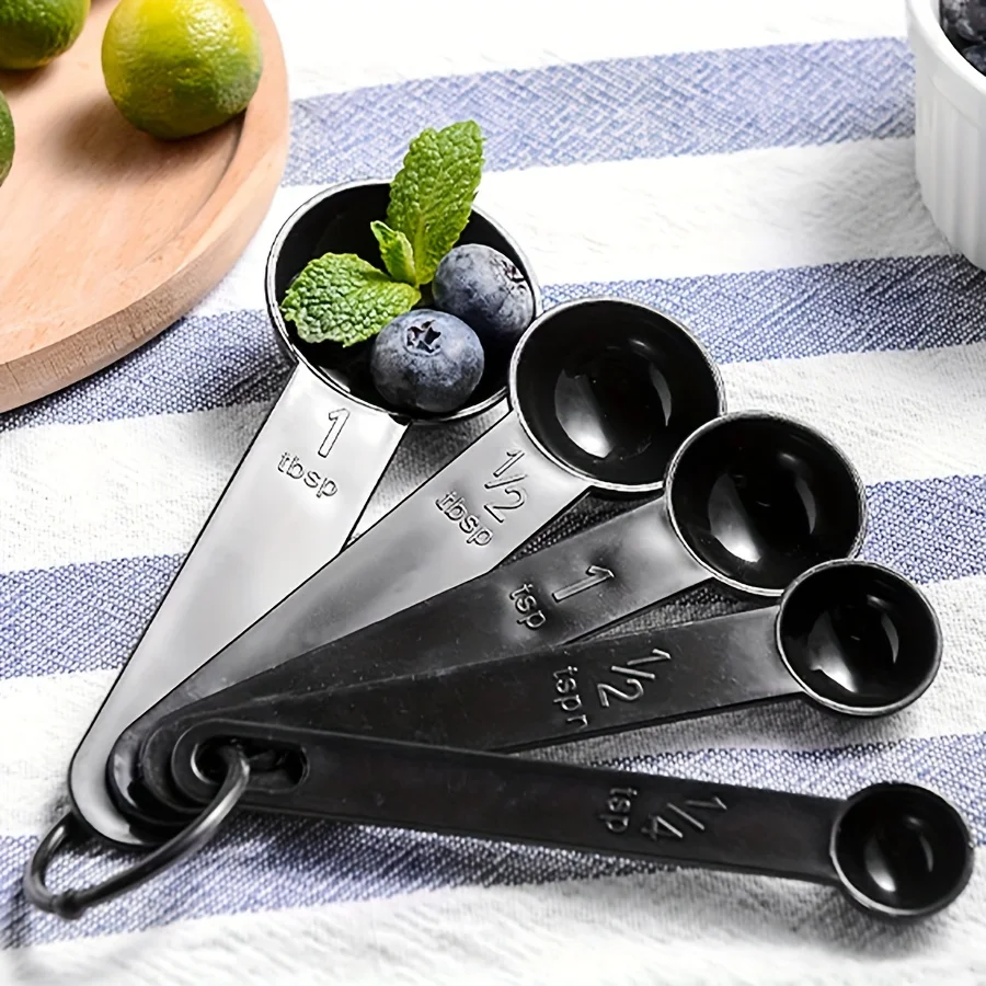 10-Piece Plastic Measuring Cup & Spoon Set, Kitchen Measurement Spoons with Graduated Handles, Coffee Scoops, Seasoning Spoons