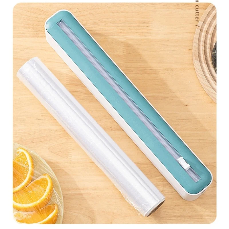 1PC Plastic Wrap Dispenser Sucker & Smoothly Cling Film Dispenser Cutter Kitchen Tool Aluminum Foil Baking Paper Cutter