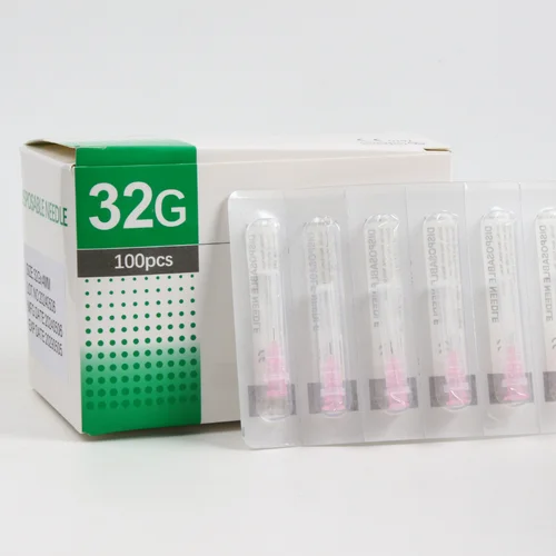 Imagen 2 del producto 100 Uds aguja de tatuaje 30G 31G 32G 34G 1,5mm 2,5mm 4mm 6mm 8mm jeringa de inyección aguja pequeña indolora para piezas de herramientas manuales de belleza