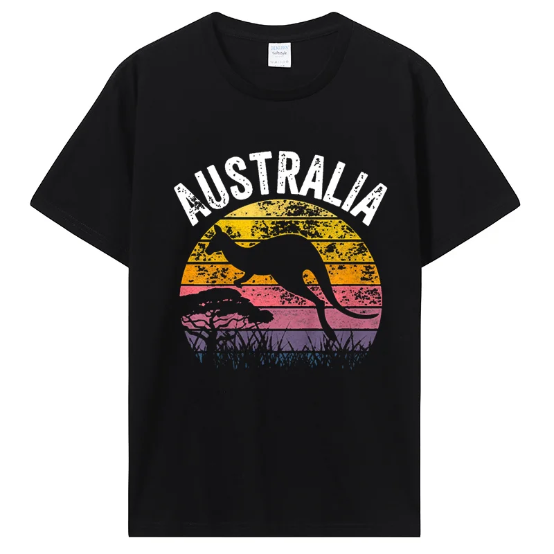 Australia Day Funny Australian Kangaroo Vintage T Shirts Cotton Streetwear Short Sleeve Birthday Gifts T-shirt Men Clothing