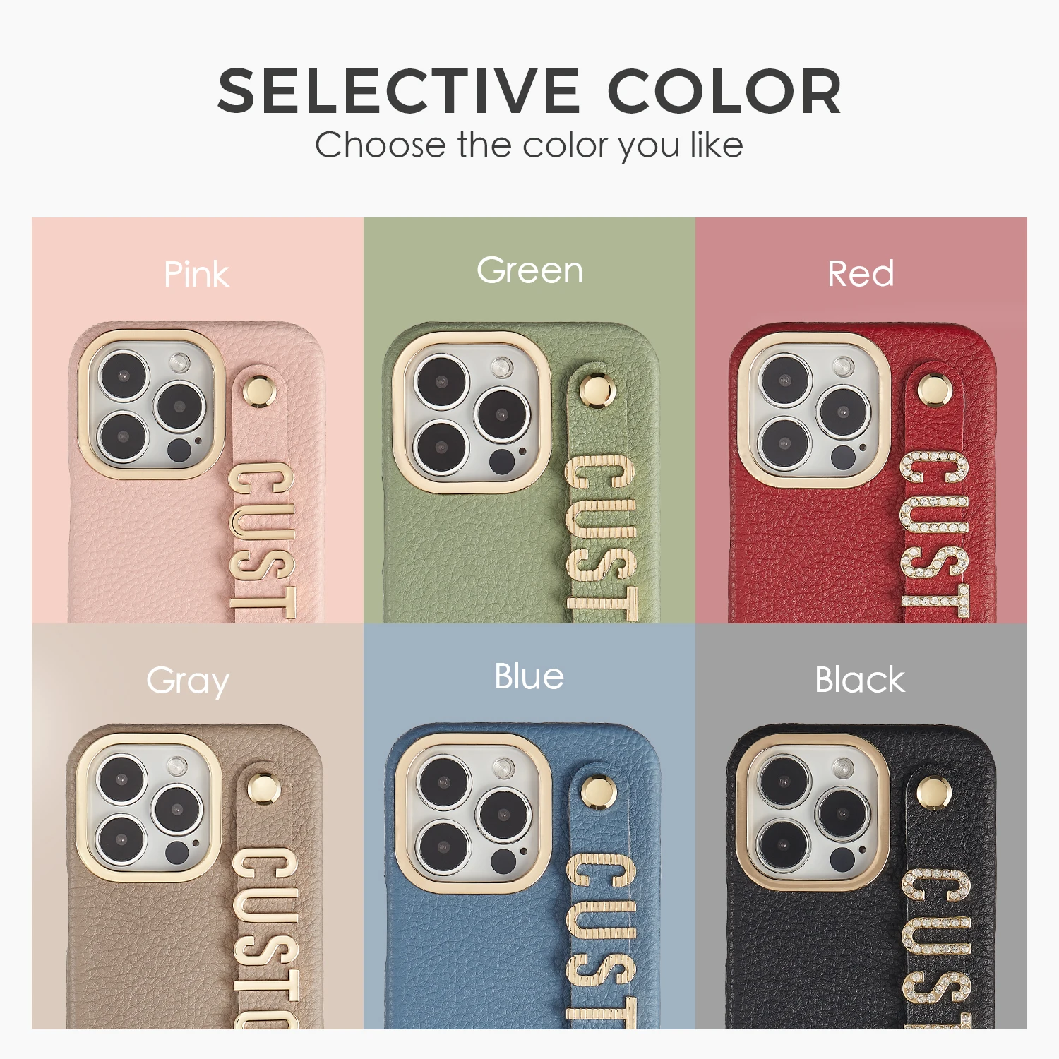 Personalized Leather Phone Case Custom Name Strap Metal Letters for iPhone17 16 15 14 13 12 11ProMax 15 16Plus Lanyard Cover Fit