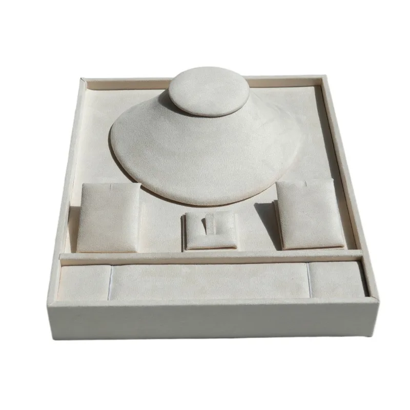 Velvet Jewelry Display Tray Box Necklace Earrings Ring Bracelet Storage Case for Shop Exhibition  Tools