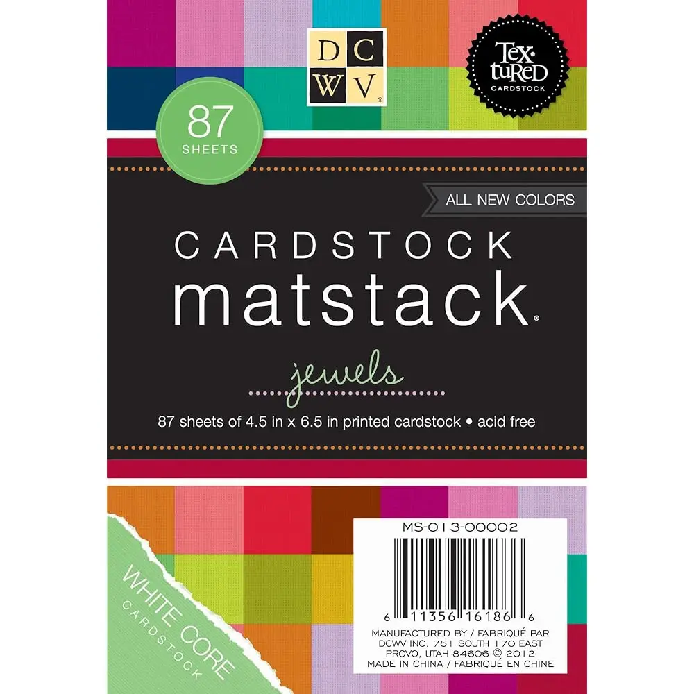 

Набор карточек DCWV Cardstock Matstack, серия Jewels, 87 листов, 4-1/2 x 6-1/2 дюйма