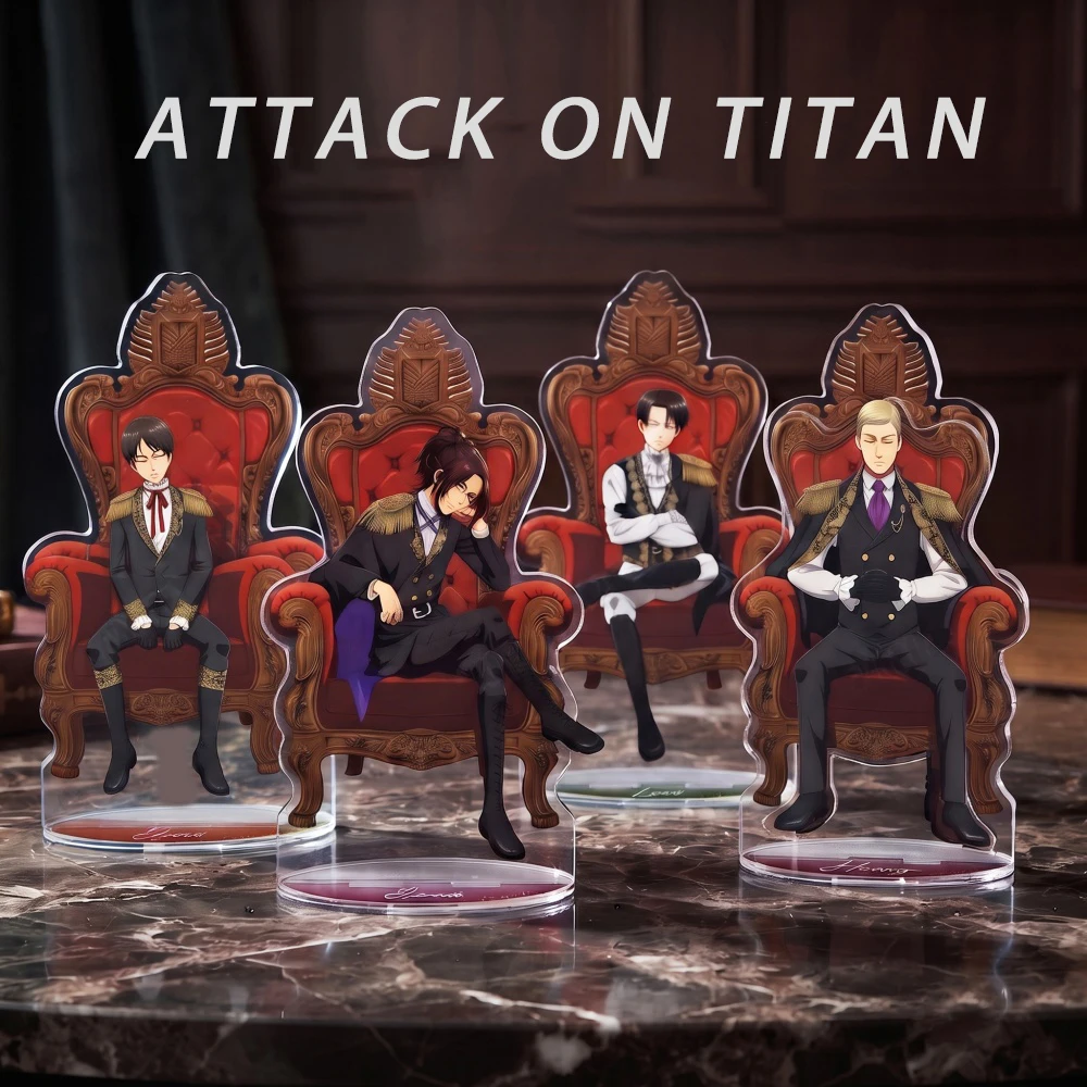 Attack on Titan Anime Acrylic Stand Keychain Eren Levi Hange Erwin Retro Noble Desktop Decor