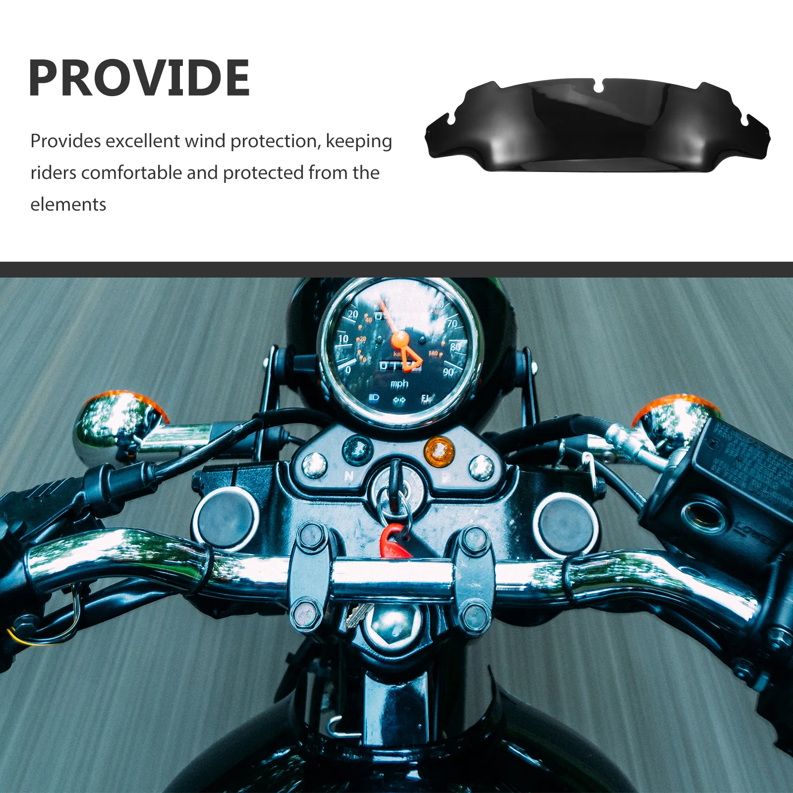 

5 inch Motorcycle Windshield Accessories Black Windscreen Universal Motorbike Parts Durable Material Easy Installation