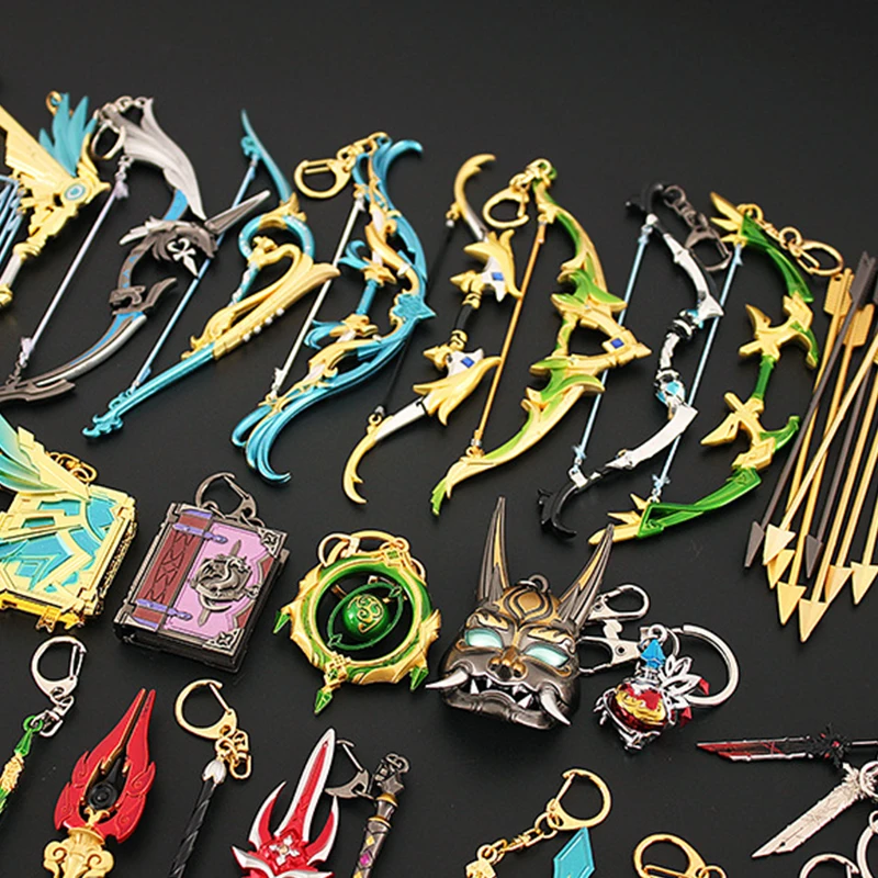 16.5CM Genshin Impact Game Peripheral Keychain Merch Bow and Arrow Weapon Model Pendant Anime Figure Cosplay Two-dimensional Toy