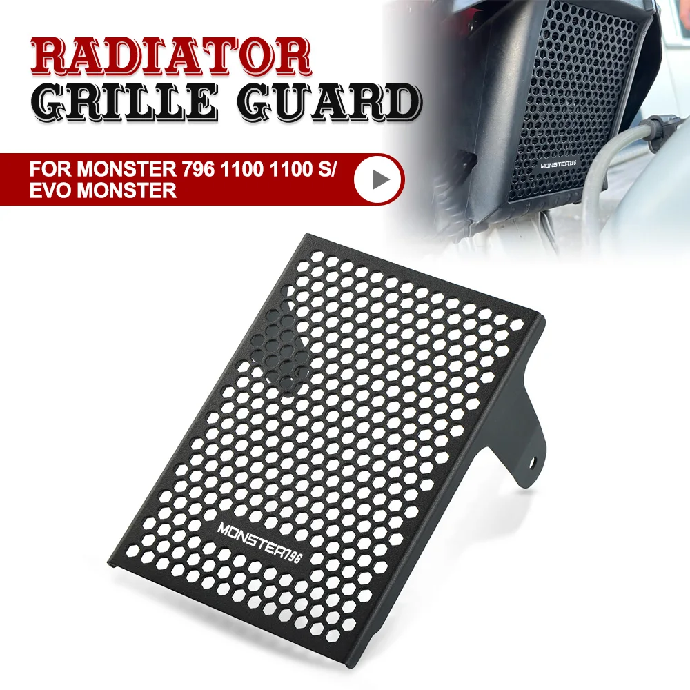 

For Ducati Monster 796 1100 1100 S EVO Monster Radiator Engine Oil Cooler Guard Grille Cover Protector Coolant System Net