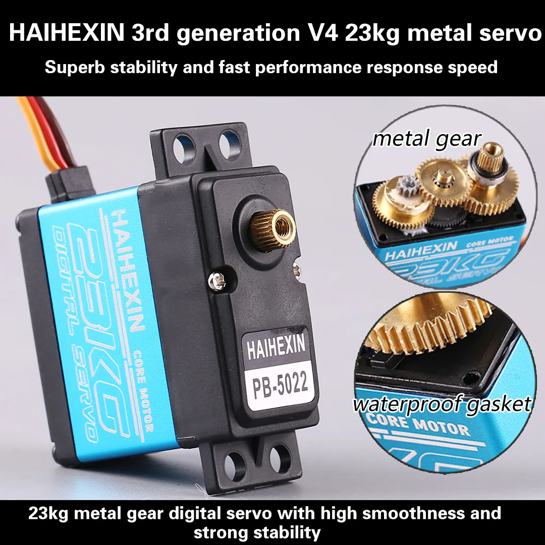 HAIHEXIN Metal Digital Servo with High Torque 23kg Model Airplane Splash Proof Fixed Wing Servo Stainless Steel Gear