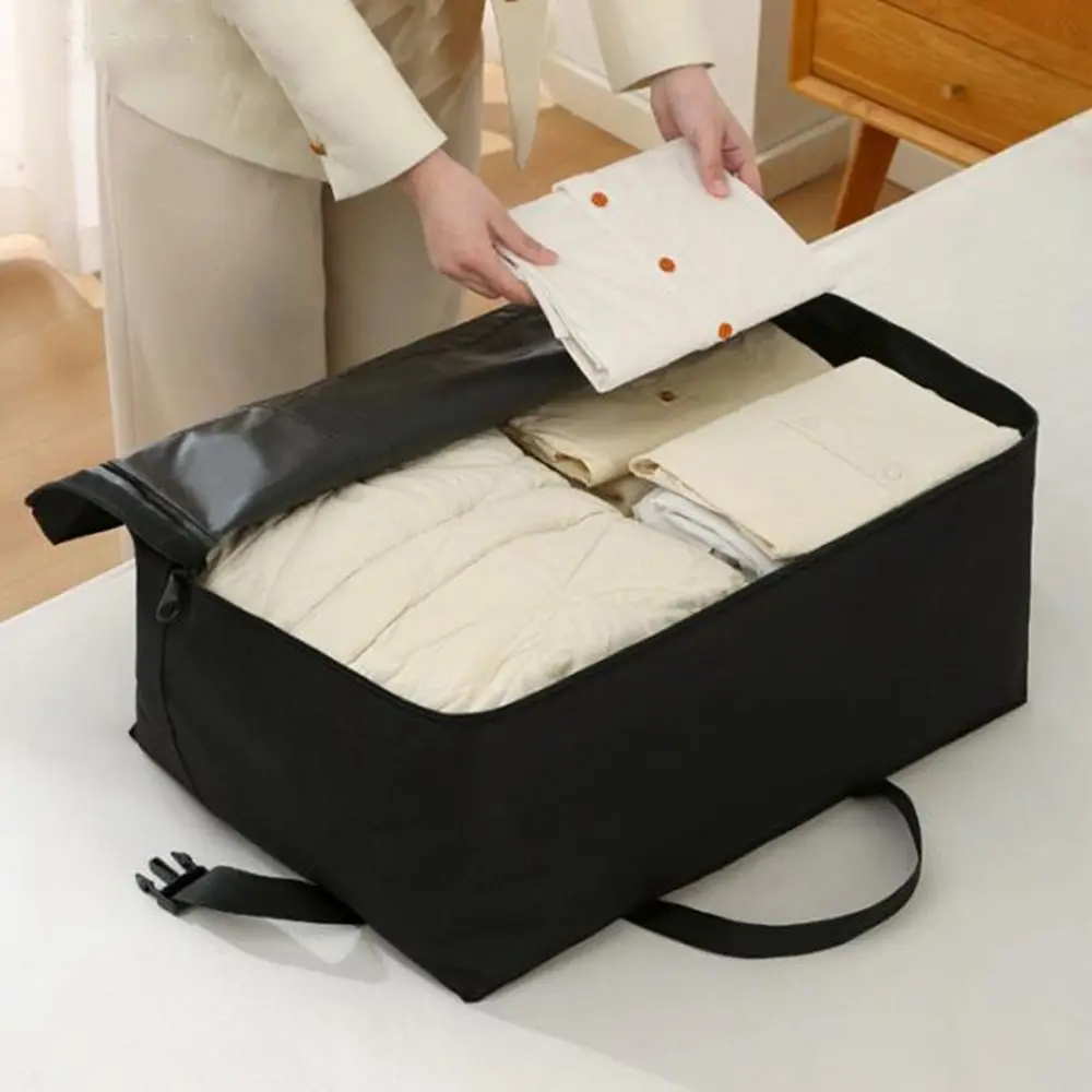 Tas Penyimpanan Pakaian Selimut Kain Oxford Tas Bergerak Bagasi Tahan Air Kapasitas Besar dengan Kotak Kemasan Pakaian Lipat Ritsleting