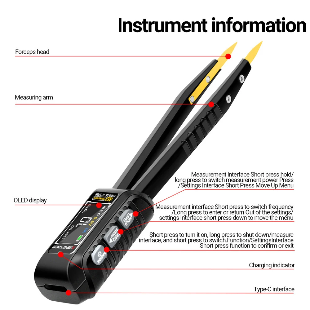 GN701 GN702 Inteligente Tester Measurement patch Multimeter Resistance Capacitance Inductance Diode Test Measurement Tools
