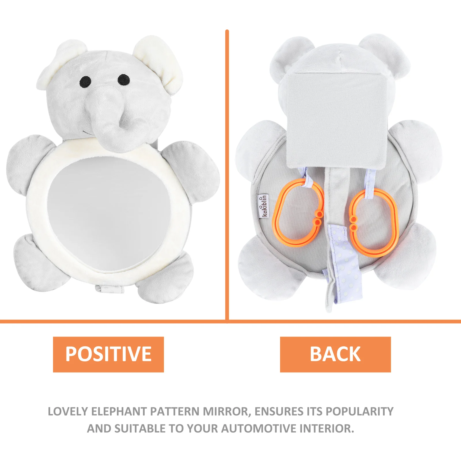 مرآة سيارة مع تصميم خلفي آمن لاستخدام سيارة الرضع - مرآة مقعد خلفي لطيفة على شكل حيوان لسلامة الأطفال الصغار #5