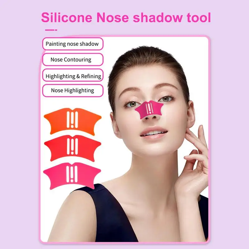 Silicone Nose Shadow Tool Nose Contour Tool Multifunctional Eyeliner Assist Eyelash Extension Pads Makeup Helper Makeup Tools