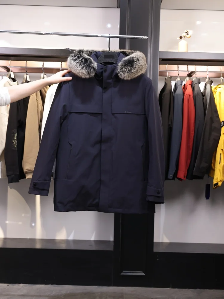 

Business Style down Jacket with Hood Inner Removable Warmth 2025 Winter New Arrival Quilted Nylon Fabric Long Sleeve Zipper C...