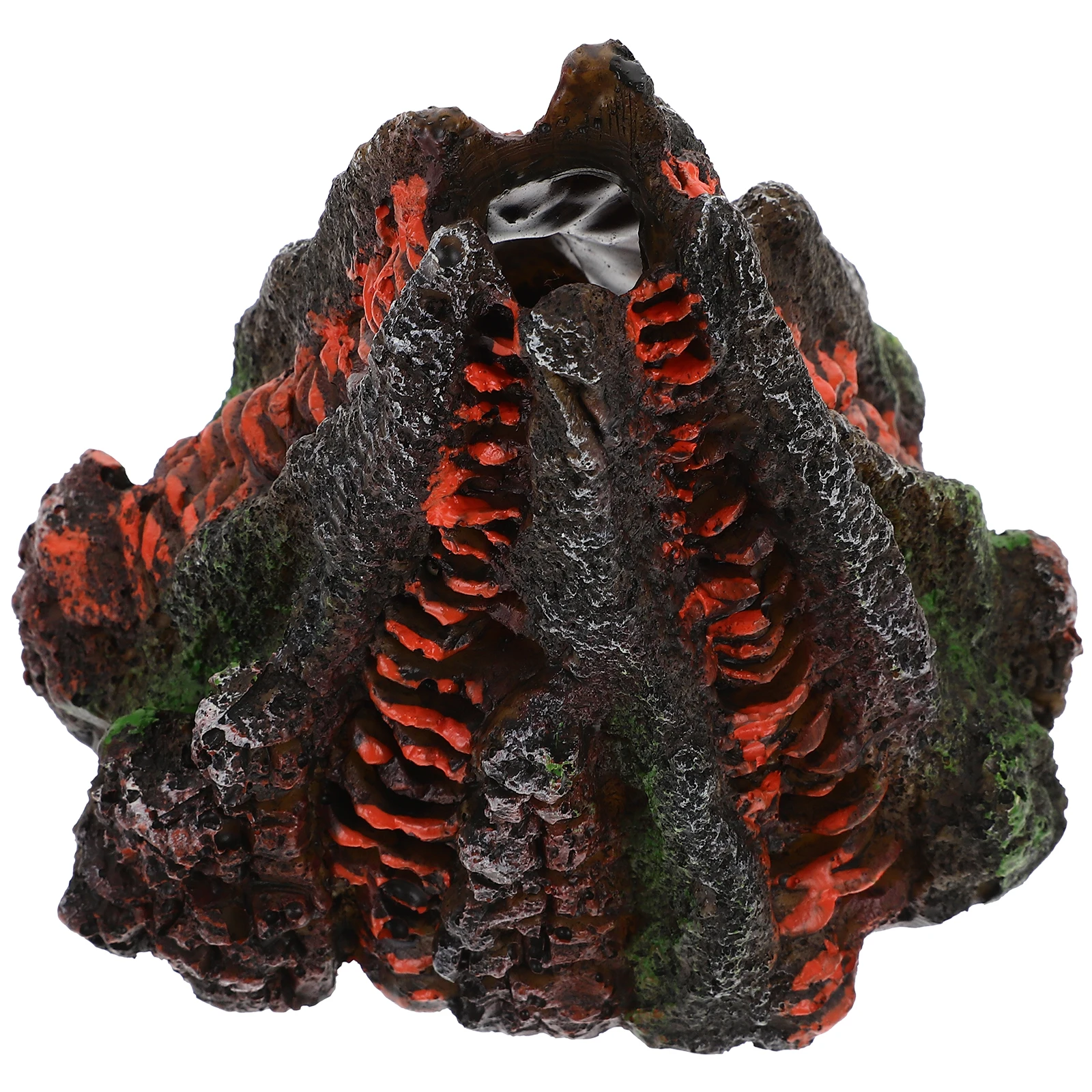 

Pneumatic Volcano Ornaments Resin Material Fish Tank Underwater Decor Aquarium Adornment Non Fading Landscape Layout Gardening
