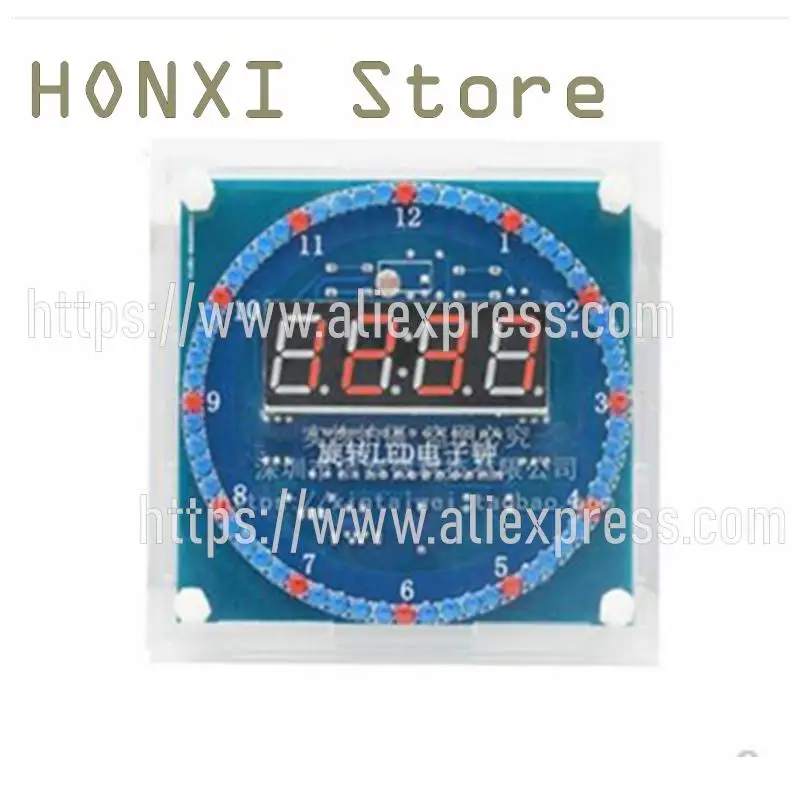 1PCS Electronic clock suite C51 optically controlled temperature DS1302 rotating LED light water DIY production parts