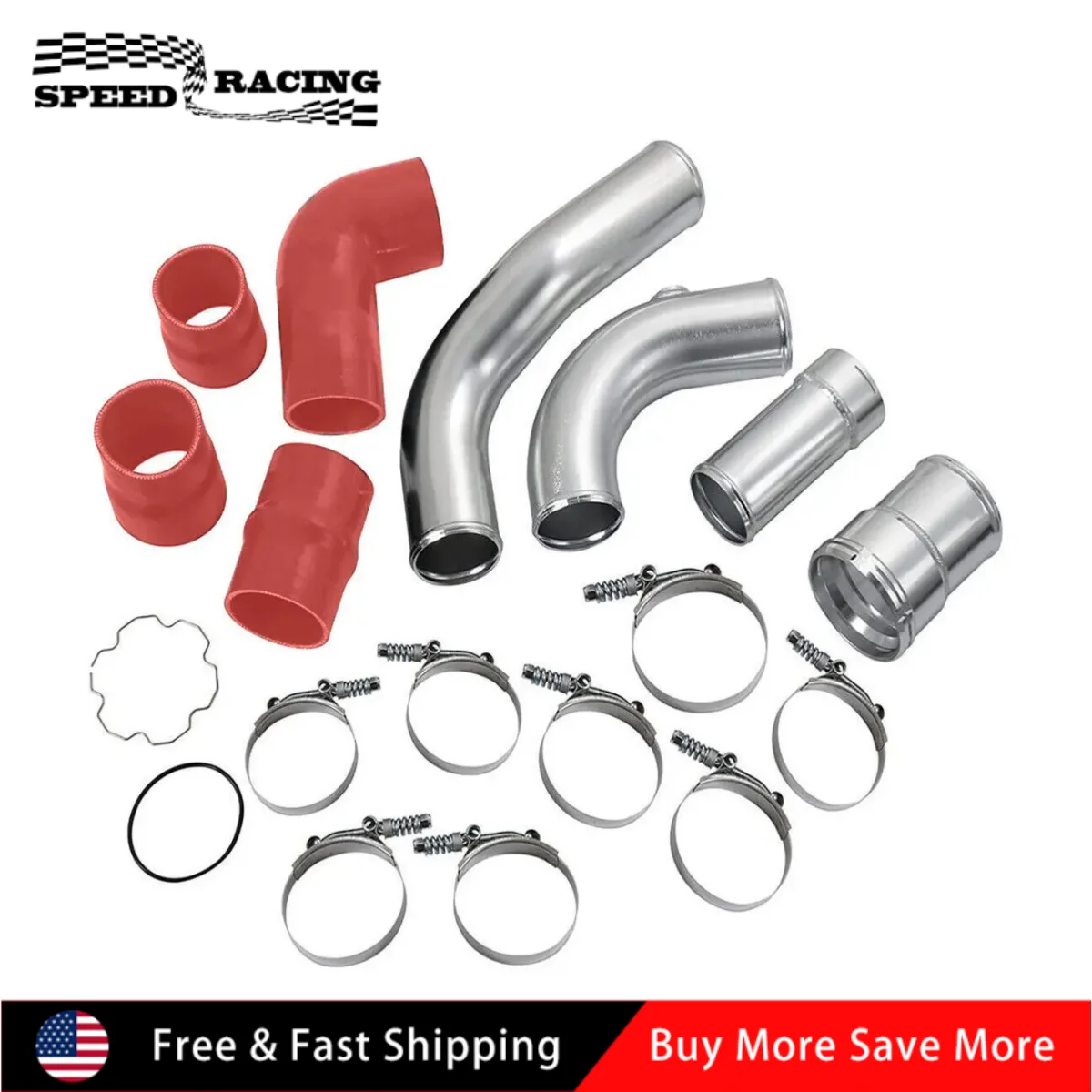 

High Quality Cold + Hot Side Aluminum Intercooler Pipe Boot Kit For 2011-2016 Ford 6.7L Diesel Powerstroke IP-1004