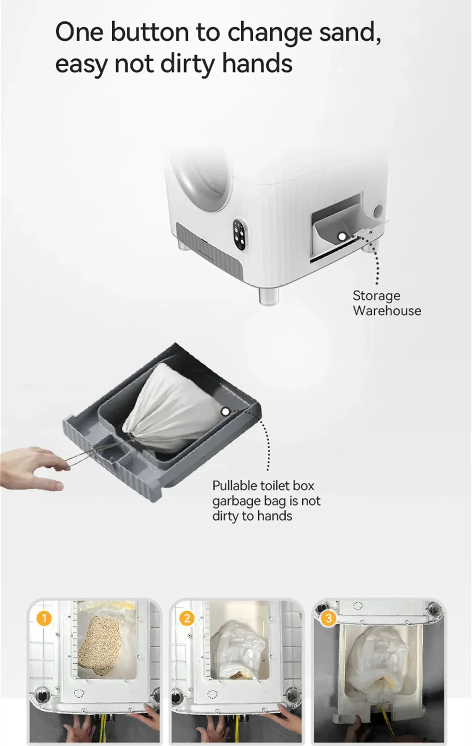 

Excellent Top Quality Hot SalesMulti-cat Identification Health Low Noise Intelligent Poop Scooping Automatic Cat Toliet Box