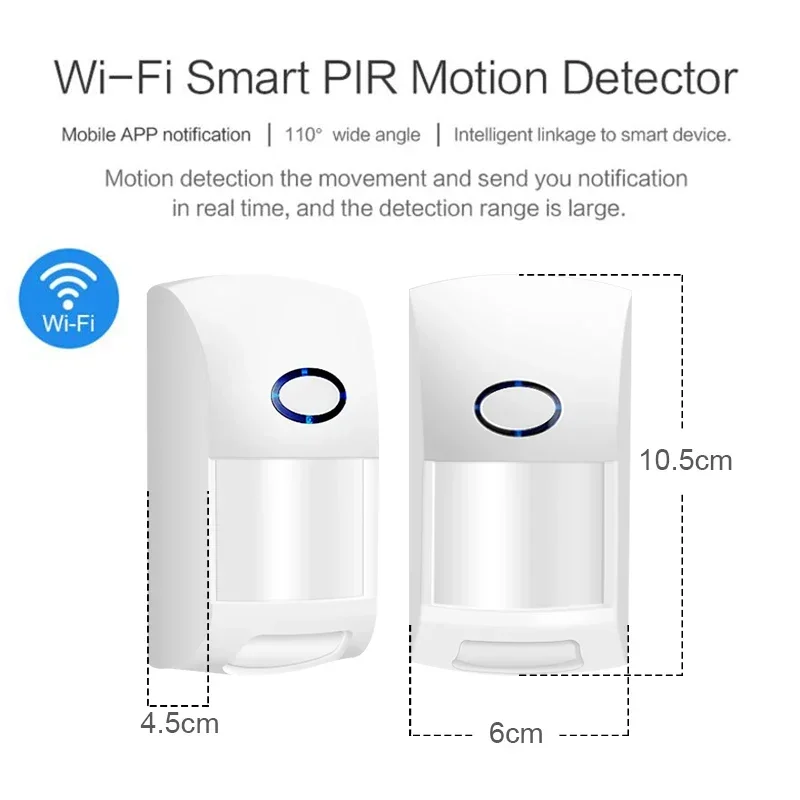Tuya-Detector de Movimento com Detectores Infravermelhos PIR, Wi-Fi, Pet Sensor Imune, APP Controle Remoto, Smart Home Security Alarm, 25kg