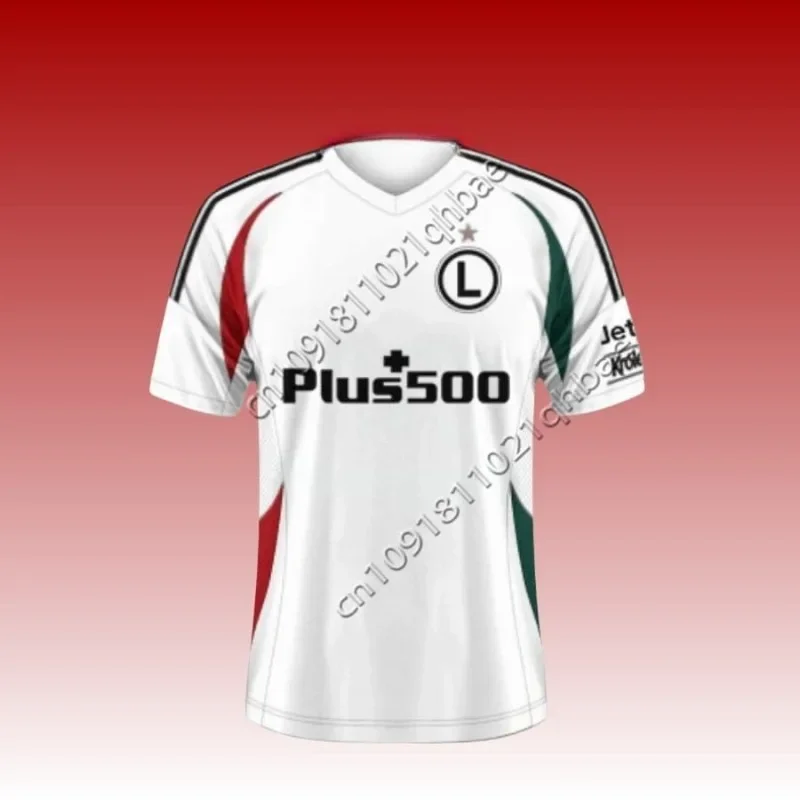 قميص كرة القدم البولندية للرجال Legia Warsaw Classic Plus 500 لكرة القدم للبالغين/الأطفال جيرسي تدريب كبير الحجم قابل للتنفس