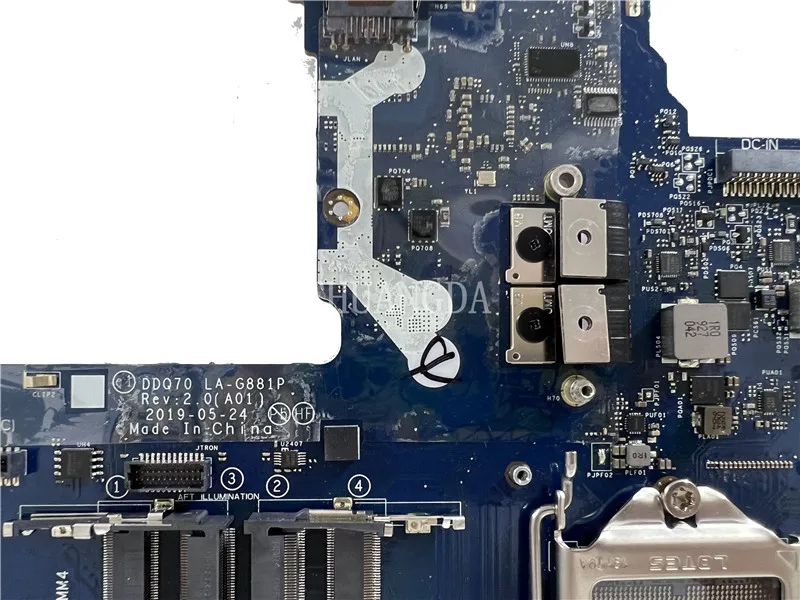 For dell Alienware Area-51m Laptop Motherboard DDQ70 LA-G881P CN-0F1CCX  F1CCX Mainboard