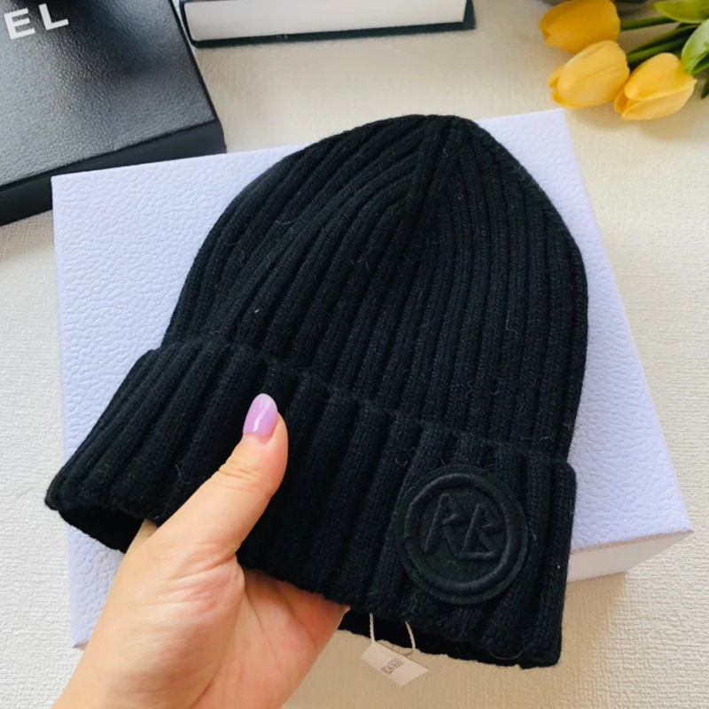 Gorro de lã quente grossa feminino, chapéus de marca, moda inverno, nova chegada