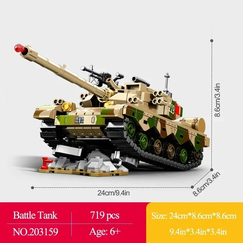 719pcs Battle Tank Building Blocks, Technical Tank Construction Assemblage Building Bricks, Kids Gifts, Boys STEM Toys