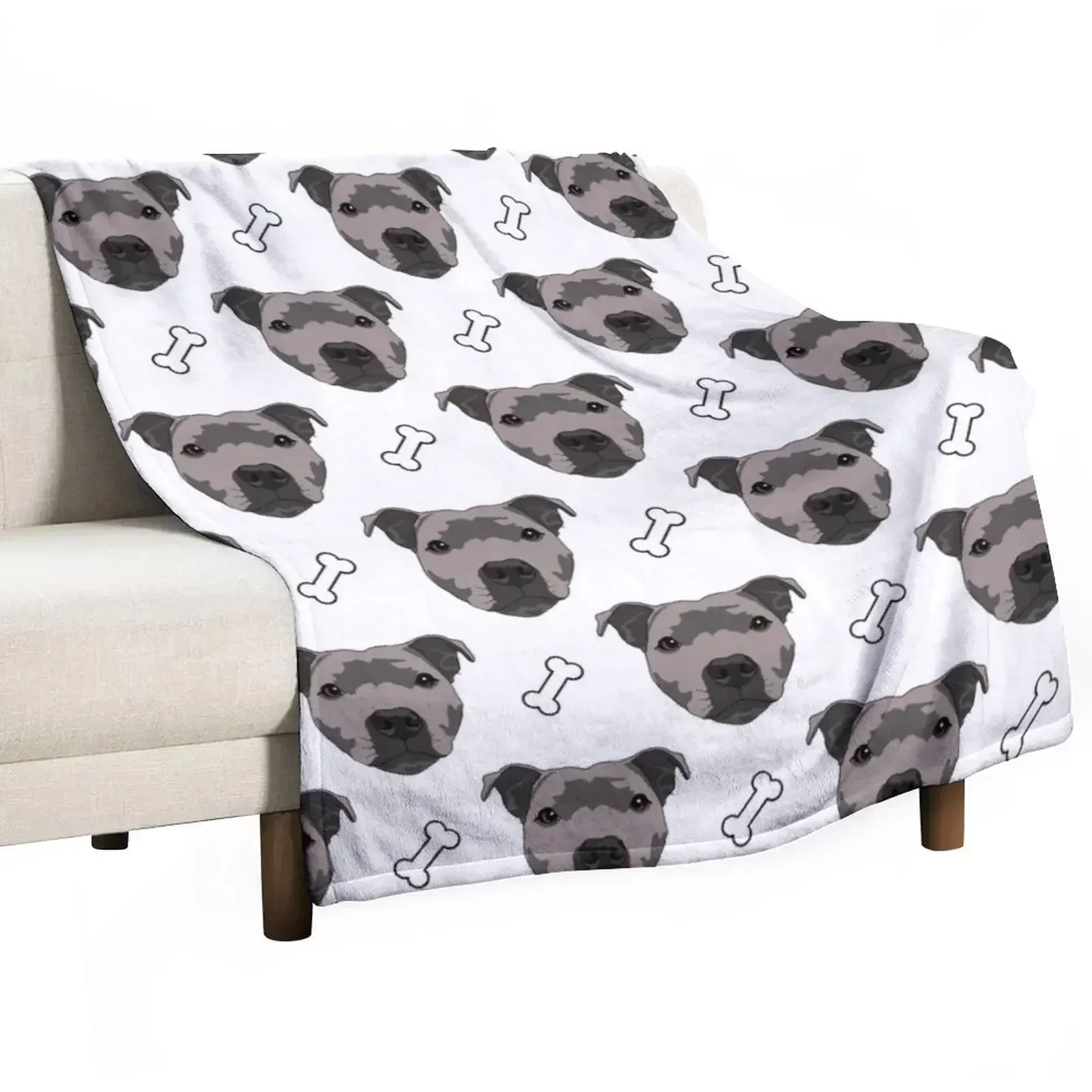Flo The Staffie Throw Blanket Blankets Sofas Of Decoration christmas gifts Soft Plaid Plush For Baby Weighted Blankets